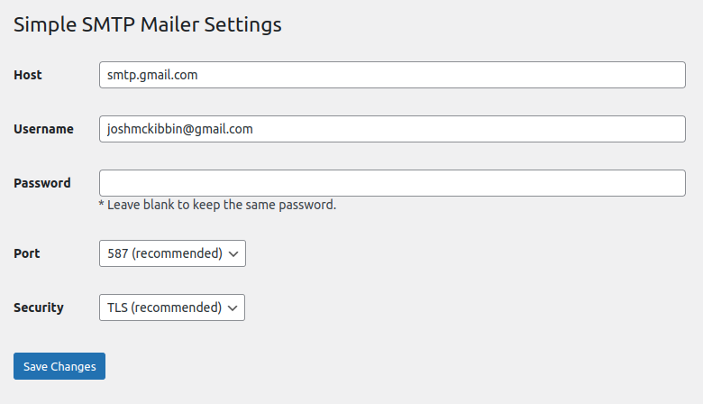 Simple SMTP Mailer
